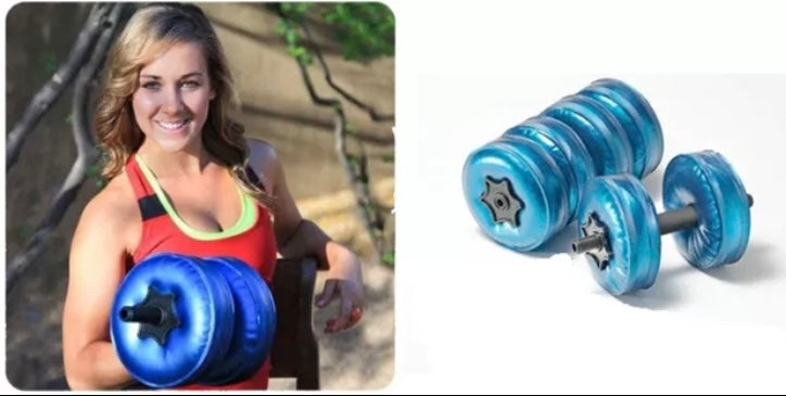 FFF Dumbbells Water Therapy Inflatable Travel Adjustable Weight 16 lbs AB2